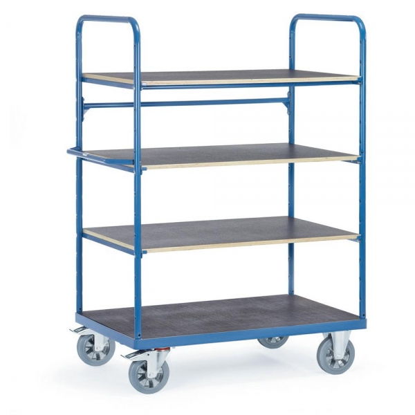 Etagenwagen 1200 kg, mit 4 Böden aus Holz