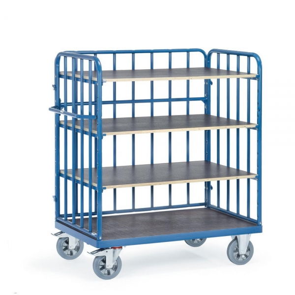 Etagenwagen 1200 kg, mit 4 Böden aus Holz