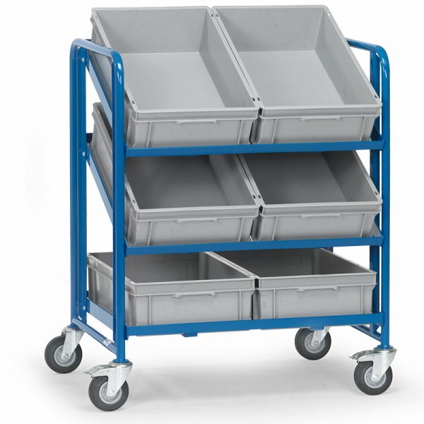 Eurokastenwagen 250 kg, mit 3 offenen Etagenrahmen mit 6 Eurokästen