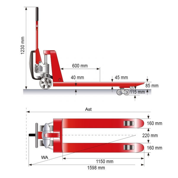 Zeichnung Gabelhubwagen Schefer-Easy