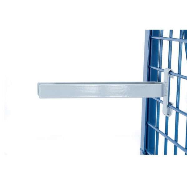 Gabelträger Stahl geschweißt, pulverbeschichtet lichtgrau RAL 7035.