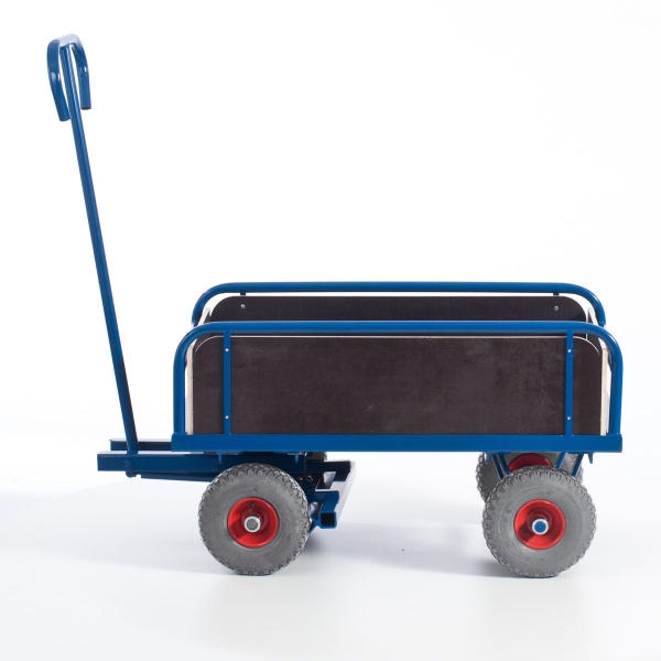 Handkarre, 2 Achser, mit Bordwänden, 400 kg Tragkraft, Frontansicht