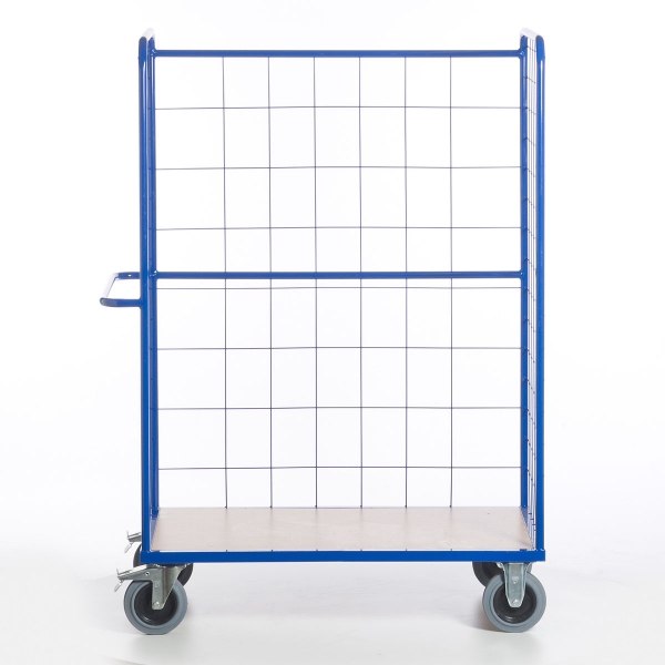 Hoher Gitter-Etagenwagen Grundmodell ohne Böden, Frontansicht