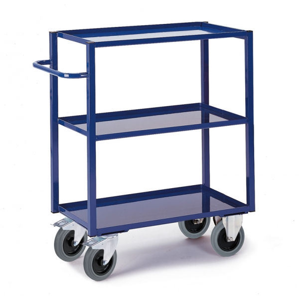 Hoher Tischwagen mit Blechwanne (3 Etagen)