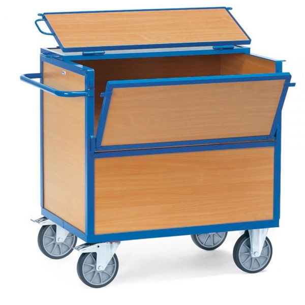 Holzkastenwagen 600 kg, mit Wänden und Boden aus Holz