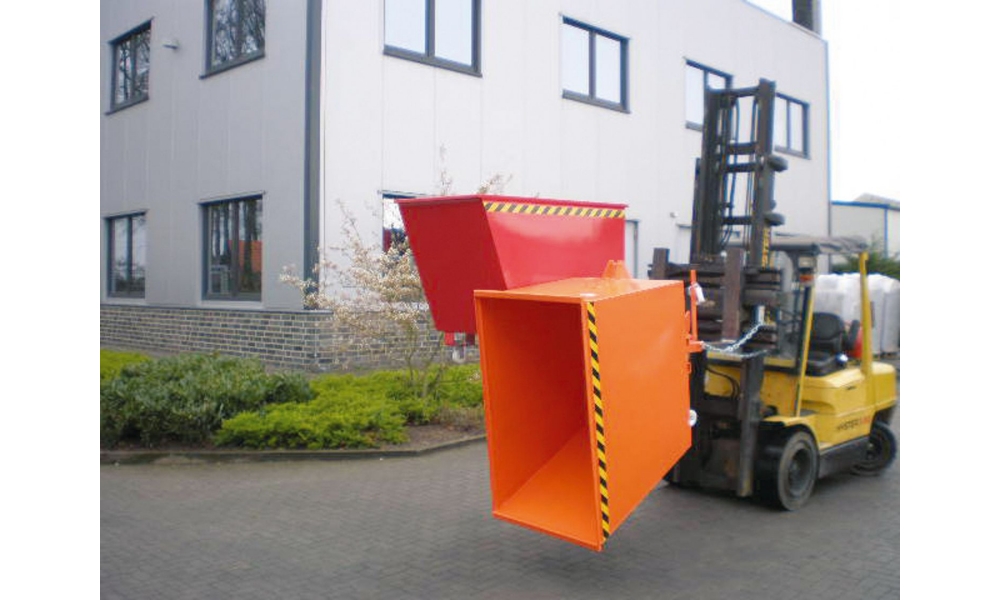 Kippbehälter Typ Duo, 1200 kg Traglast, Inhalt 2x0,9cbm, BxTxH 1790x1560x1010mm