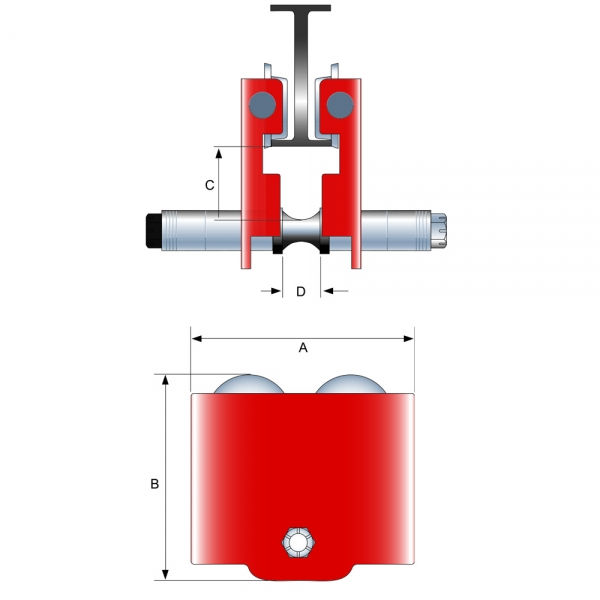 Laufkatze mit Haspelfahrwerk 1 bis 5t - Zeichnung