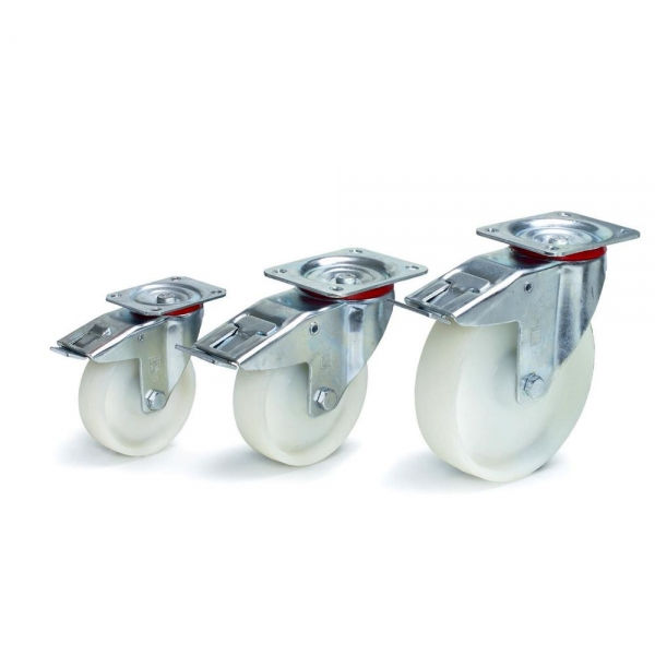 Lenkrolle mit Feststeller Polyamid-Bereifung, Doppelstopp