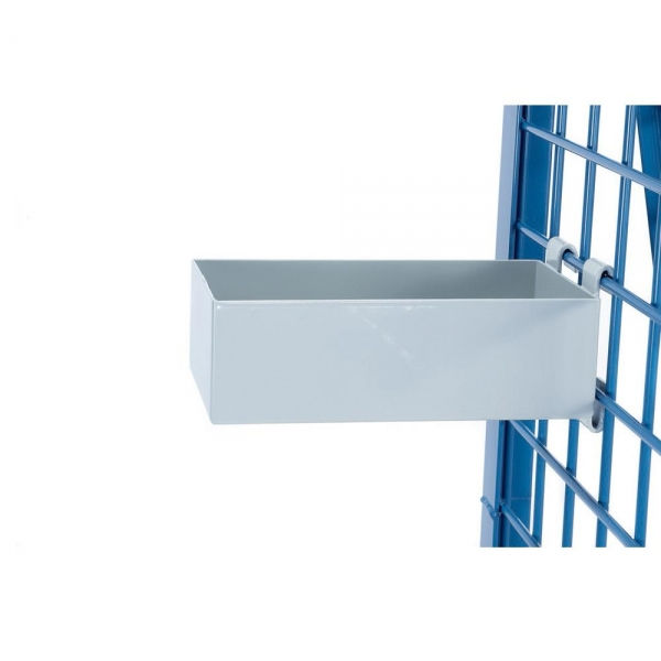 Materialkasten Stahl geschweißt, pulverbeschichtet lichtgrau RAL 7035.