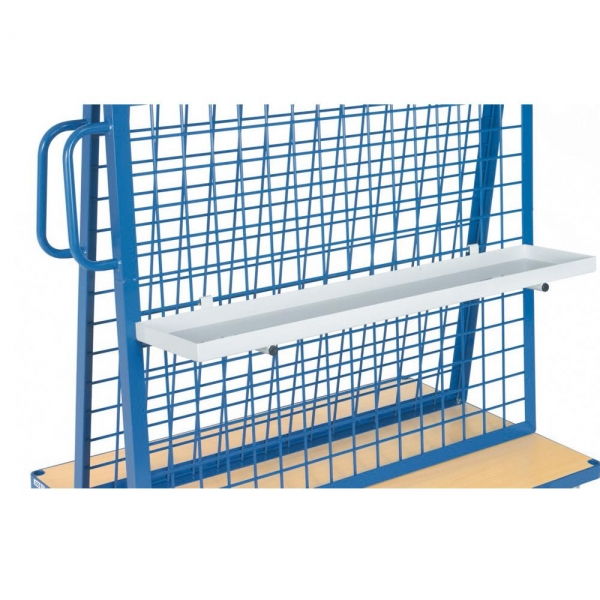 Materialwanne Stahl geschweißt, pulverbeschichtet lichtgrau RAL 7035.