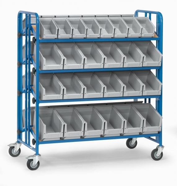 Montagewagen, 1280x315x1530 mm, 300 kg, mit 3 neigbaren Böden, inkl. Kästen