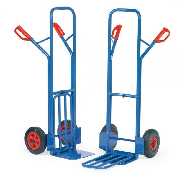 Paketkarre, 300 kg Tragkraft, Höhe 1300 mm, mit Stahlblech- und Klappschaufel