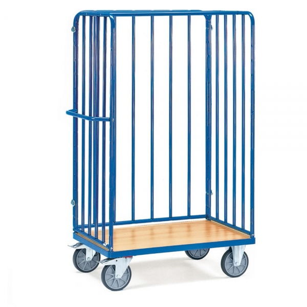 Paketwagen mit Streben 600 kg, mit 2 Stirnwänden und 1 Längswand mit Streben