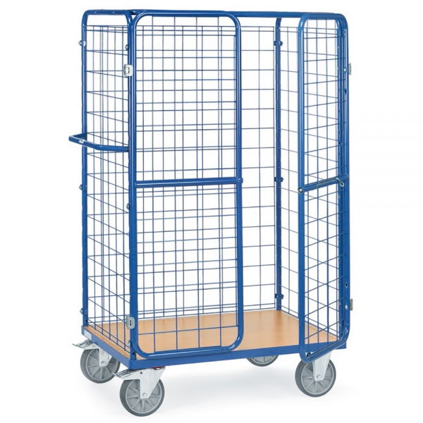 Paketwagen mit Doppelflügeltüren und Dach 600 kg, mit Drahtgitterwänden. Doppelflügeltüren und Dach