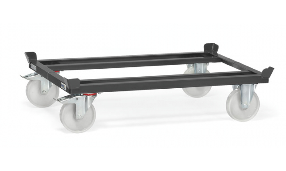 Palettenfahrgestell in Anthrazitgrau (RAL 7016), 1000 kg Tragkraft, Polyamid-Räder