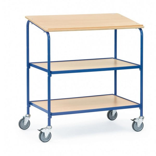 Rollpult 100 kg, mit Schreibfläche und 2 Ablageböden