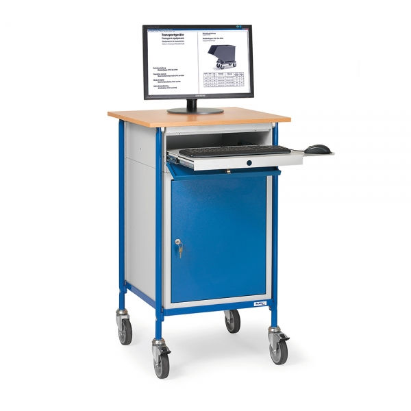 Rollpult 150 kg, mit waagerechter Schreibfläche und Stahlschrank