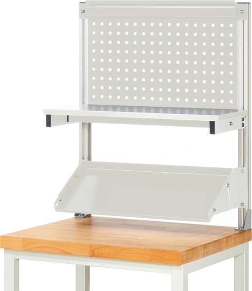 System-Aufbau (Komplettset-01 B750 mm), zur Montage auf Arbeitsplatte, RAL7035