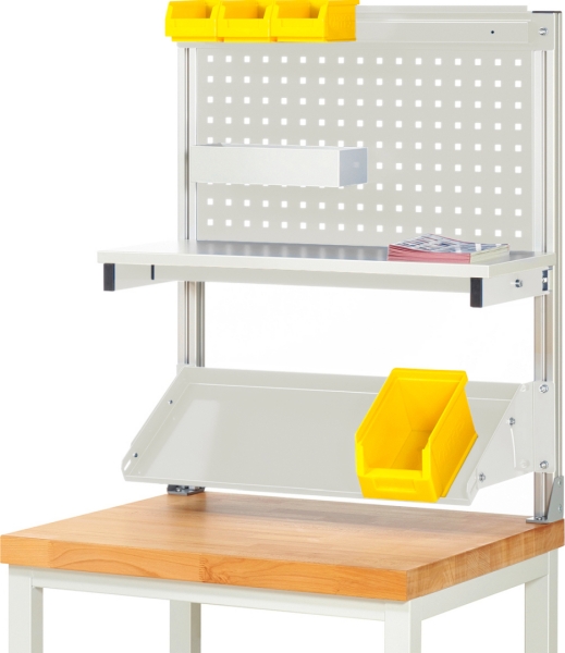 System-Aufbau (Komplettset-01 B750 mm), zur Montage auf Arbeitsplatte, RAL7035