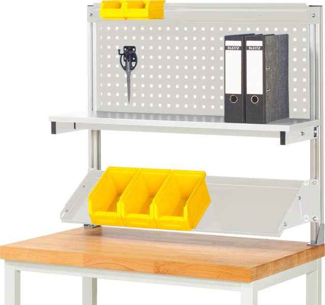 System-Aufbau (Komplettset-01 B1000 mm), zur Montage auf Arbeitsplatte, RAL7035