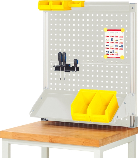 System-Aufbau (Komplettset-02 B750 mm), zur Montage auf Arbeitsplatte, RAL7035