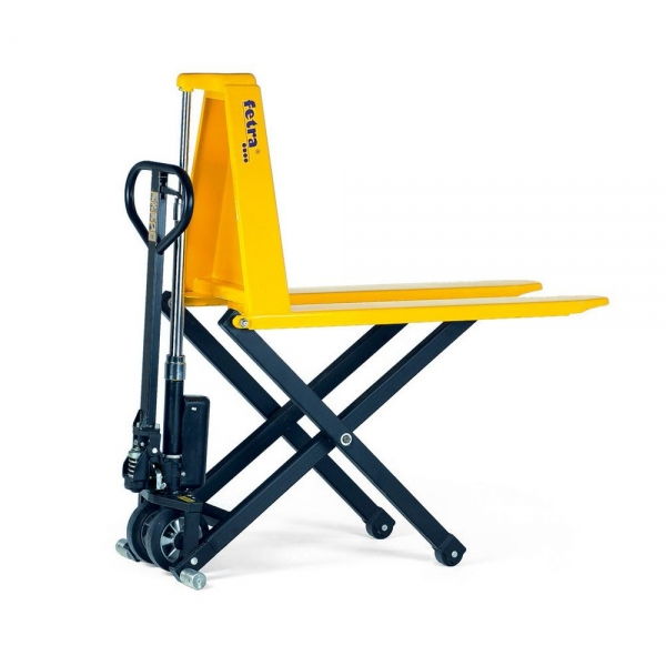 Scheren-Gabelhubwagen 1000 kg Tragkraft, Lenkräder aus Vollgummi