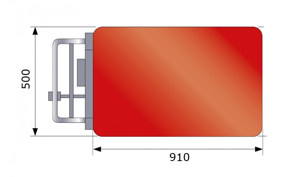 Scheren-Hubtischwagen, fahrbar, 350kg Hublast, LxB 910x500mm-3