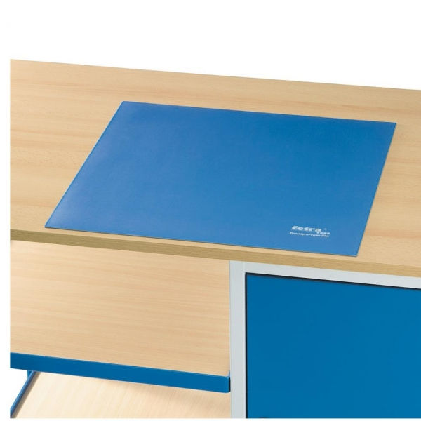 Schreibunterlage für die Tischplatte. blau, Größe 485 x 485 mm.