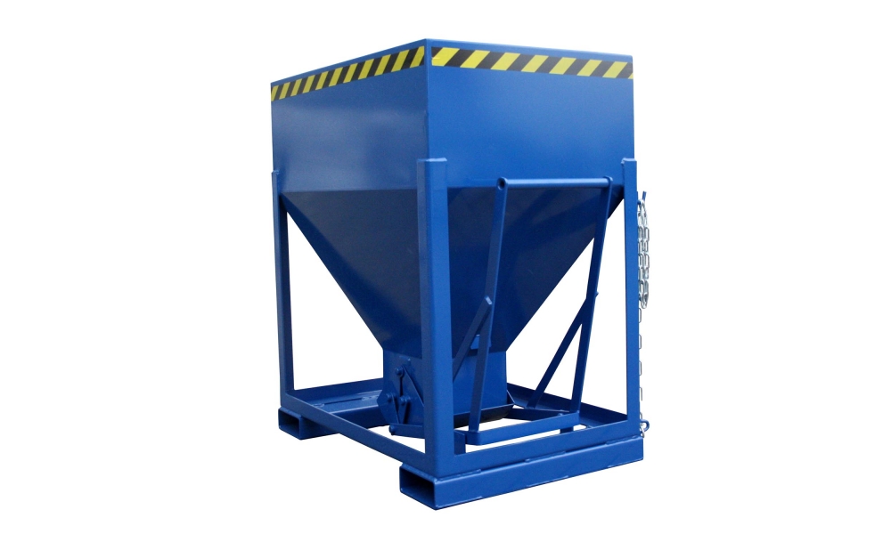 Silowagen 375l/0,37cbm, Tragl. 400 kg, BxTxH 1200x800x1250mm, fahrbar, Staplertaschen, RAL5012