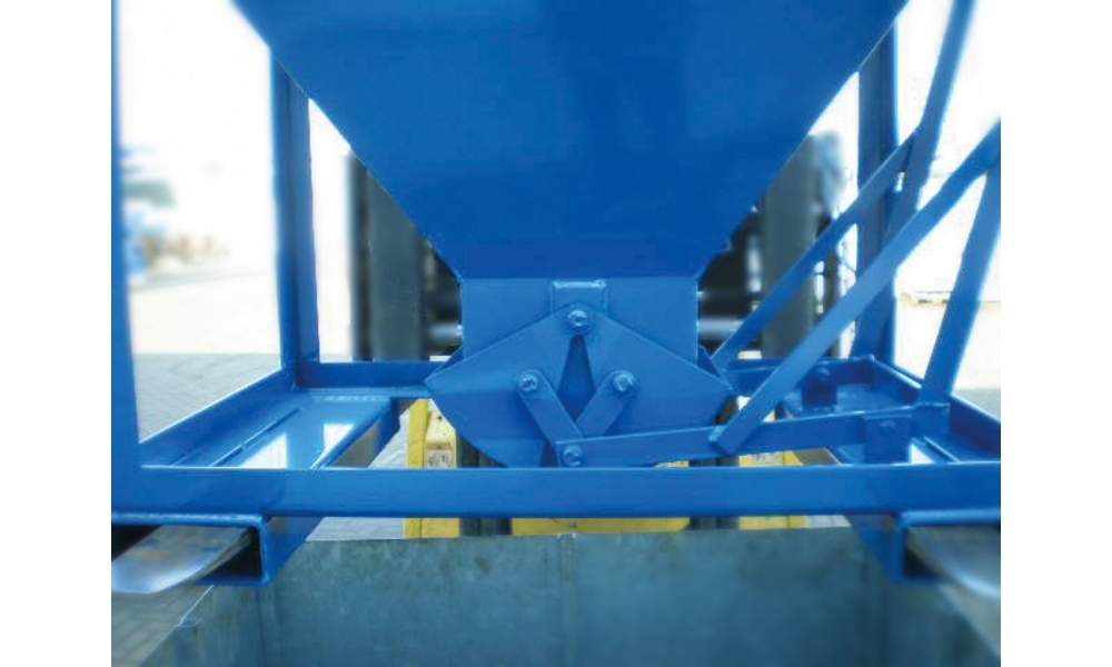 Silowagen 600l/0,6cbm, Tragl. 600 kg, BxTxH 1200x800x1500mm, fahrbar, Staplertaschen, RAL5012-3