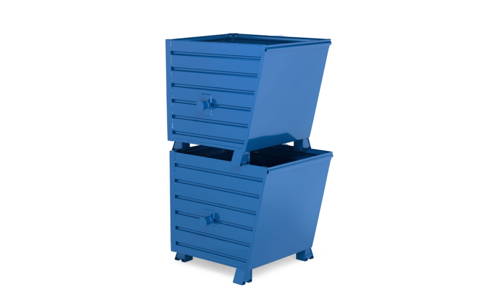 Späne-Stapelkipper, 1000 kg Traglast, Inhalt 0,5cbm, BxTxH 800x1000x900mm