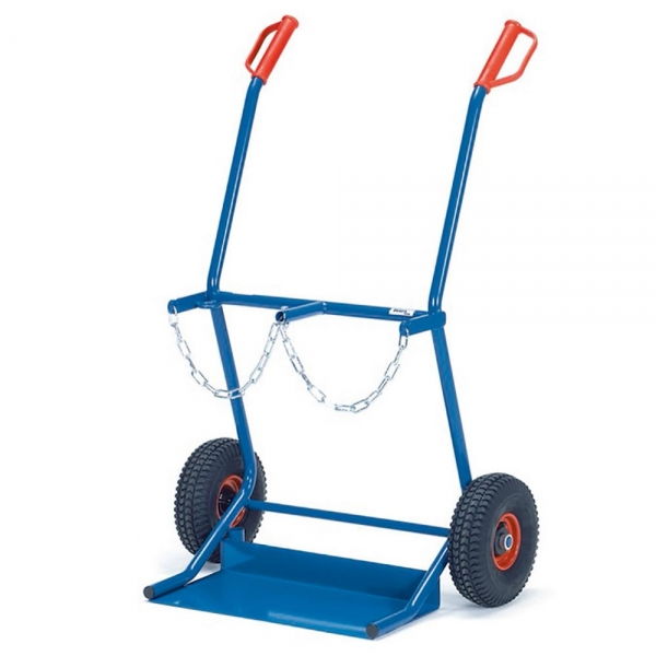 Stahlflaschenkarre, Tragkraft 100 kg, 2 Stahlflaschen à 20 Ltr.