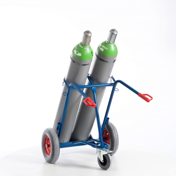 Stahlflaschenkarre, 2x40-50 L Flaschen, 840x900x1280 mm LxBxH