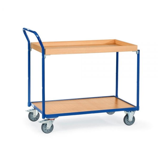 Leichte Tischwagen 300 kg, mit 1 Boden und 1 Kasten aus Holz