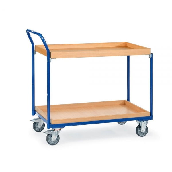 Leichte Tischwagen 300 kg, mit 2 Kästen aus Holz