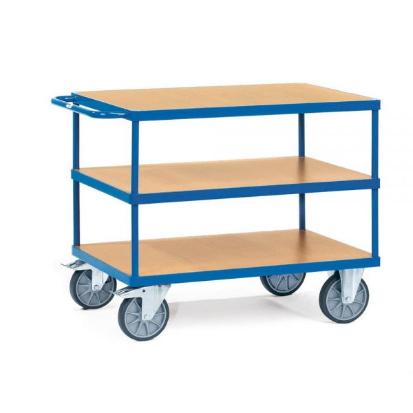 Schwere Tischwagen mit 3 Holz-Böden, Tragkraft 500-600 kg