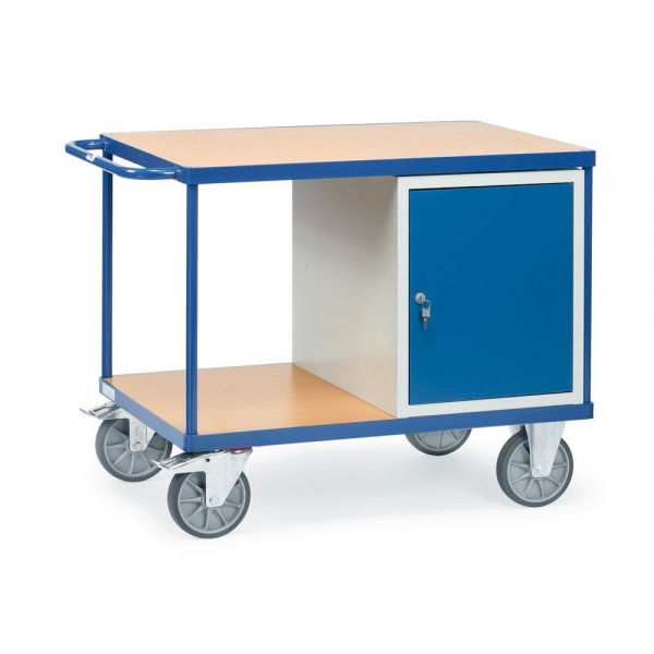 Werkstattwagen, 1 Stahlschrank, 2 Ladeflächen, 600 kg Tragkraft