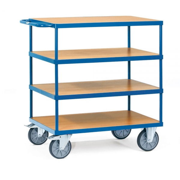 Schwere Tischwagen bis 600 kg, mit 4 Böden aus Holz