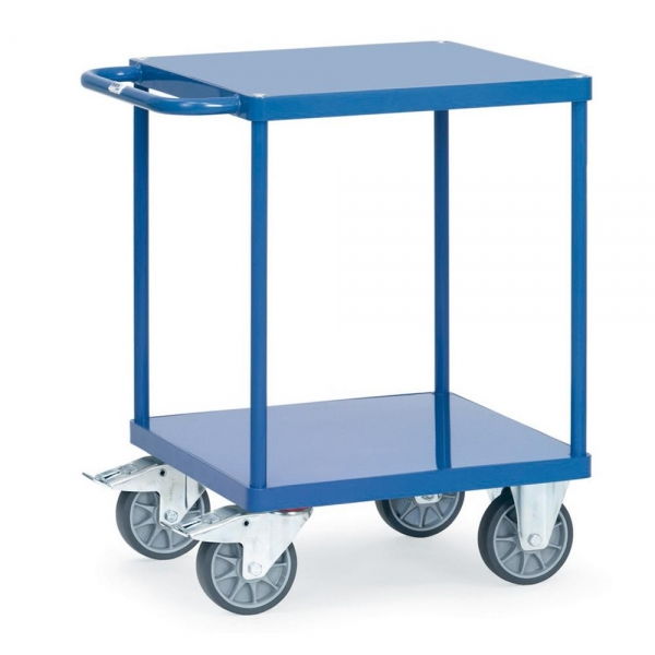 Tischwagen mit 2 Stahlblech-Plattformen, Ladefläche 600x600 mm, 500 kg
