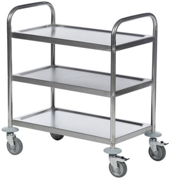 Edelstahl-Tischwagen, 3 Etagen, Tragkraft 100 kg