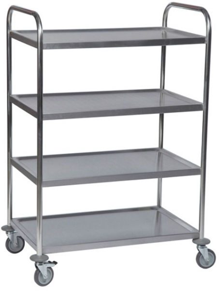 Edelstahl-Tischwagen, 4 Etagen, Tragkraft 100 kg