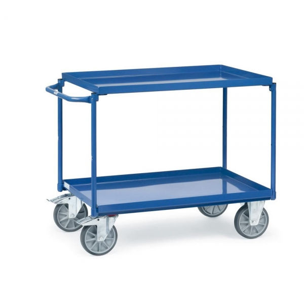Tischwagen mit Wannen 400 kg, mit 2 Böden aus Blechwannen