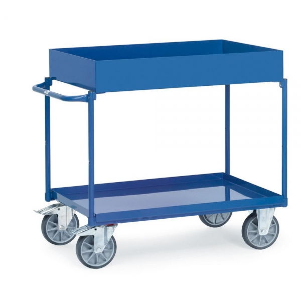 Tischwagen mit Wannen 400 kg, mit 2 Böden aus Blechwannen