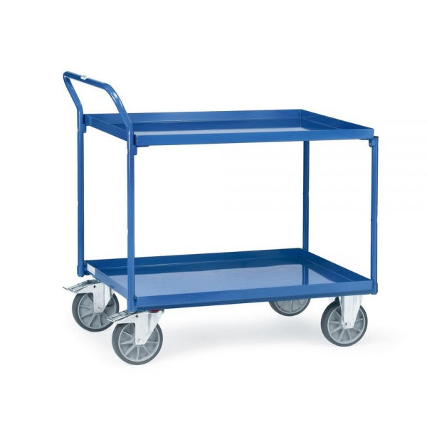 Tischwagen mit Wannen 400 kg, mit 2 Böden aus Blechwannen