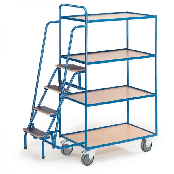 Tischwagen mit 4 Trittstufen und 4 Etagen