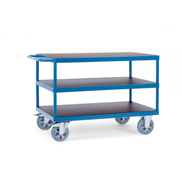 Tischwagen mit 3 Böden aus Holz, 1200 kg Tragkraft