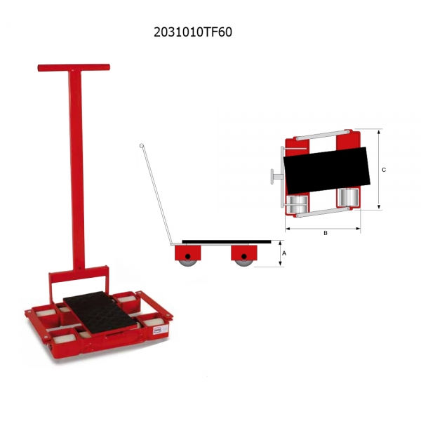 Transportfahrwerke, Schwerlastrollen 6t Tragkraft
