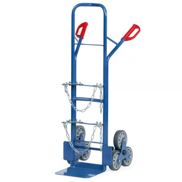 Stahlflaschen-Treppenkarre, HxB 1300 x 590 mm, 200 kg Tragkraft