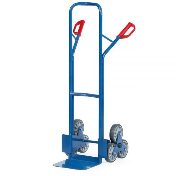 Stahlrohr-Treppenkarre, Tragkraft 200 kg, dreiarmige Rad-Sterne