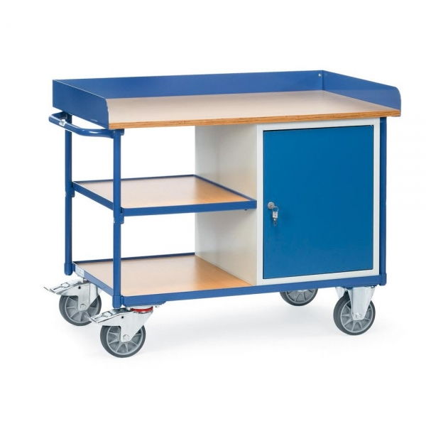 Werkstattwagen, 400 kg, 1 Schrank, 3 Ladeflächen